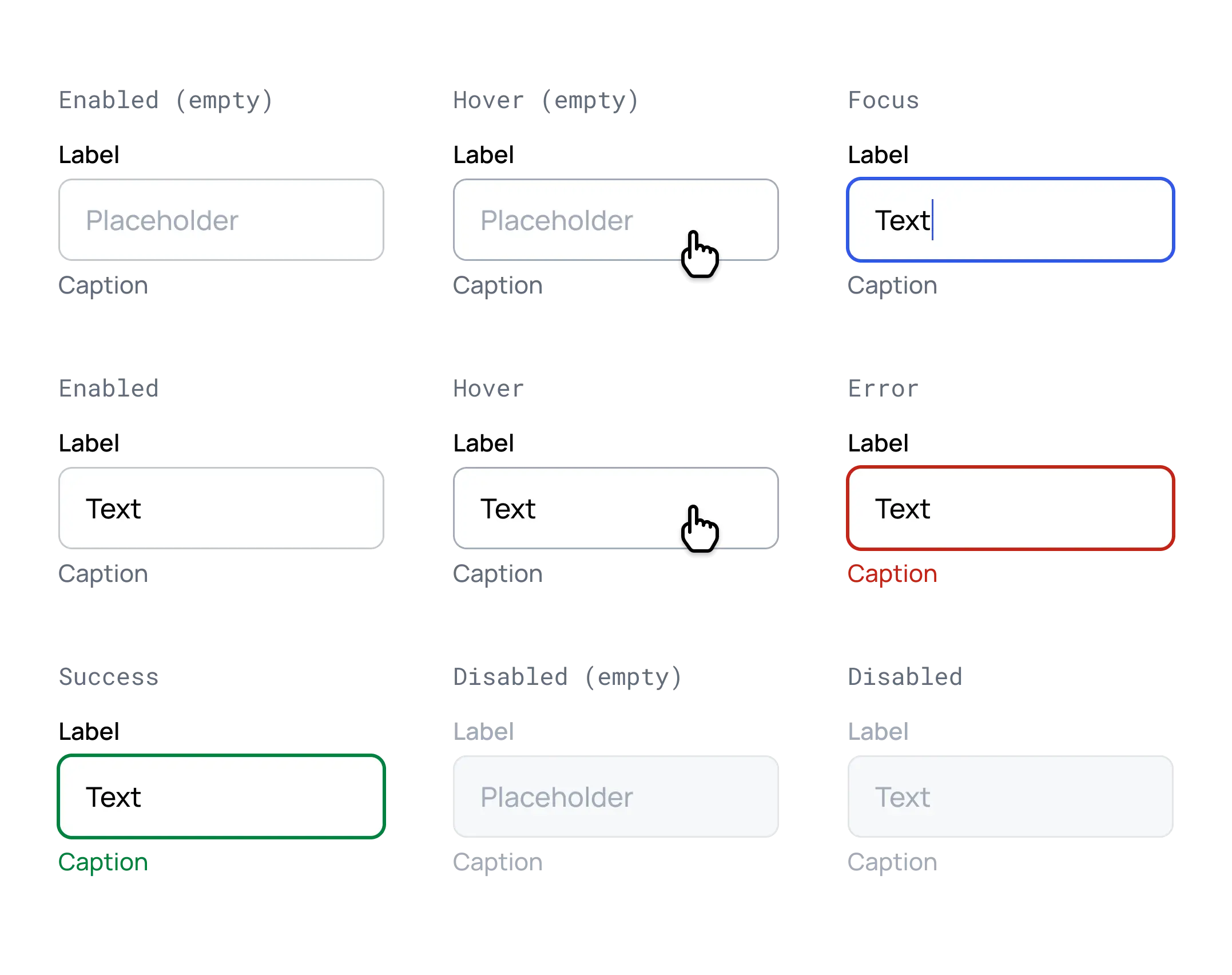 Text Input states